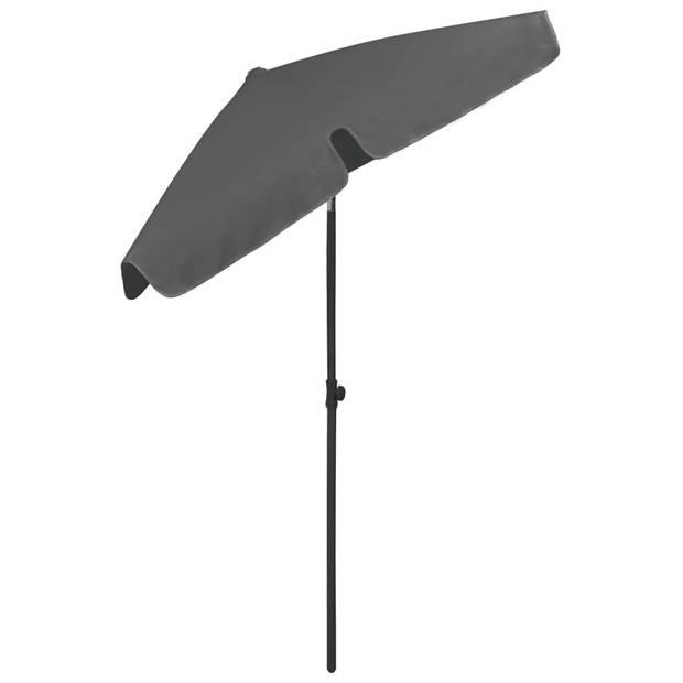 The Living Store Strandparasol Anti-UV Polyester - 180x120cm - Antraciet - Met kantelfunctie - 232cm hoog - The Living