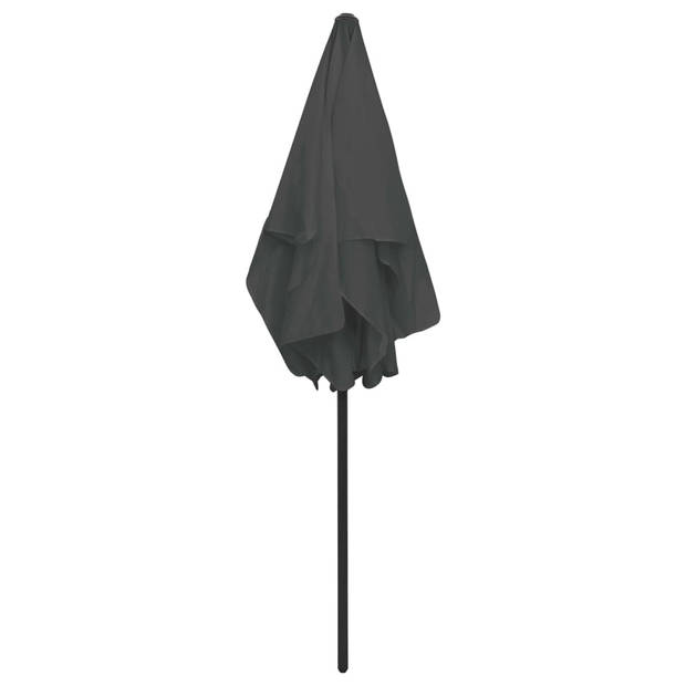 The Living Store Strandparasol Anti-UV Polyester - 180x120cm - Antraciet - Met kantelfunctie - 232cm hoog - The Living