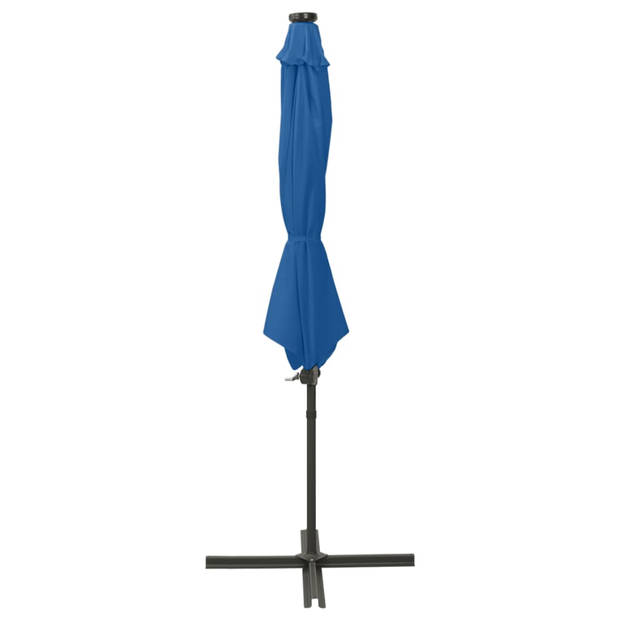 The Living Store Tuinparasol Azuurblauw 300 x 255 cm - LED-verlichting