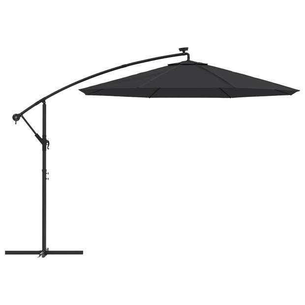 The Living Store Parasoldoek 350 cm - UV-beschermend polyester - Zwart