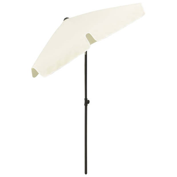 The Living Store Strandparasol - UV-beschermend polyester - Stevige baleinen - Montage vereist - Zandgeel - 232 cm hoog