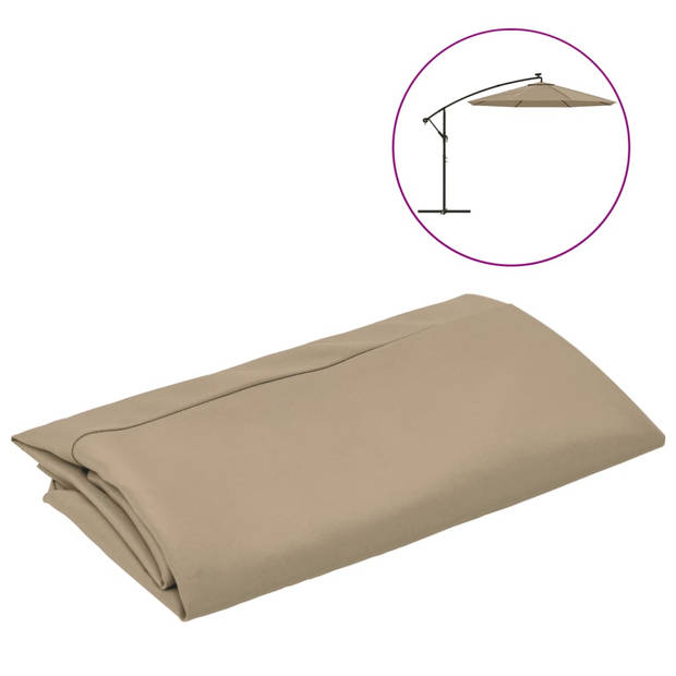 The Living Store Parasoldoek - Voor zweefparasols - 300 cm - UV-beschermend polyester - Taupe