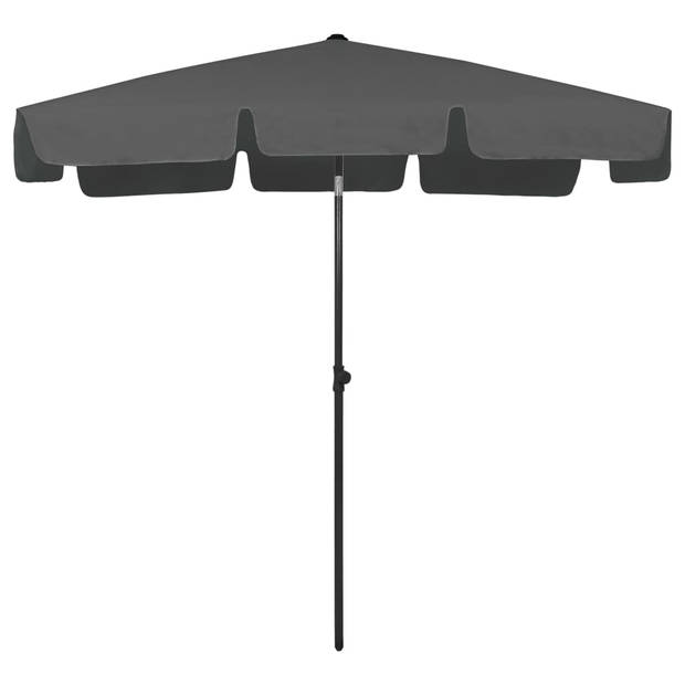 The Living Store Strandparasol - Polyester - 200 x 125 cm - Kantelend - Antraciet