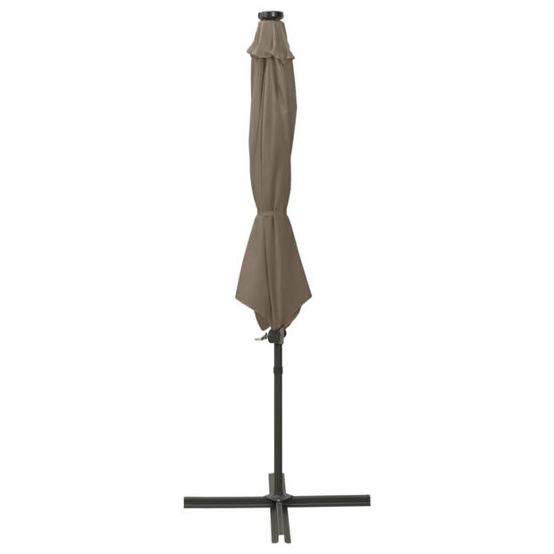 The Living Store Tuinparasol Terras Parasol - 300x255 cm - Met LED-verlichting - Taupe