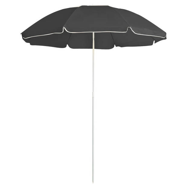 The Living Store Parasol Bloemontwerp - Polyester - 176.5 x 200 cm (ø x H) - Antraciet