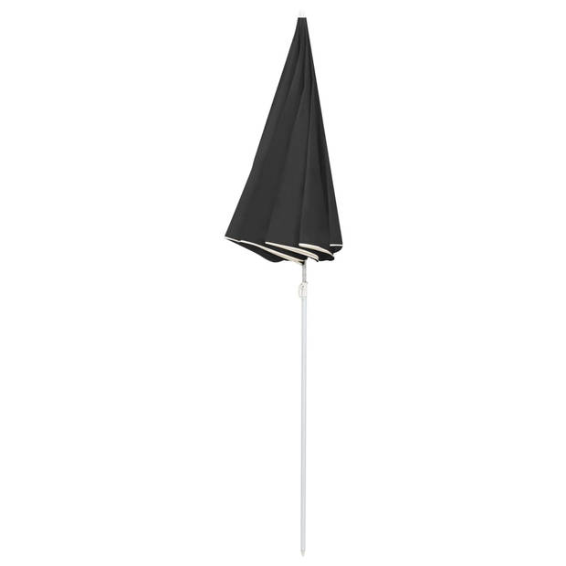 The Living Store Parasol - Polyester - Verstelbaar - Antraciet - 176.5 x 200 cm - 8 Baleinen