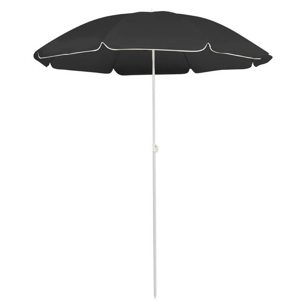 The Living Store Parasol - Polyester - Verstelbaar - Antraciet - 176.5 x 200 cm - 8 Baleinen