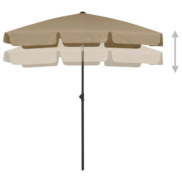 The Living Store Strandparasol - UV-beschermend polyester - Stevige baleinen - Geschikt voor parasolgat - Kantelbaar -