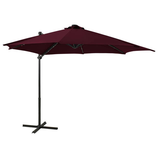 The Living Store Tuinparasol Bordeauxrood 300x238 cm - LED-verlichting