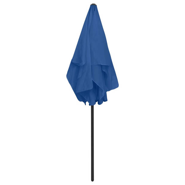 The Living Store Strandparasol Azuurblauw 180x120 cm - UV-beschermend - Verstelbaar - Windbestendig