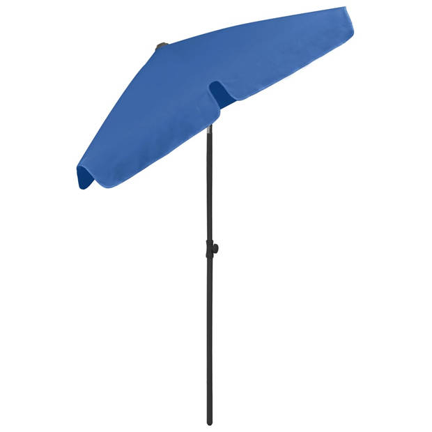 The Living Store Strandparasol Azuurblauw 180x120 cm - UV-beschermend - Verstelbaar - Windbestendig