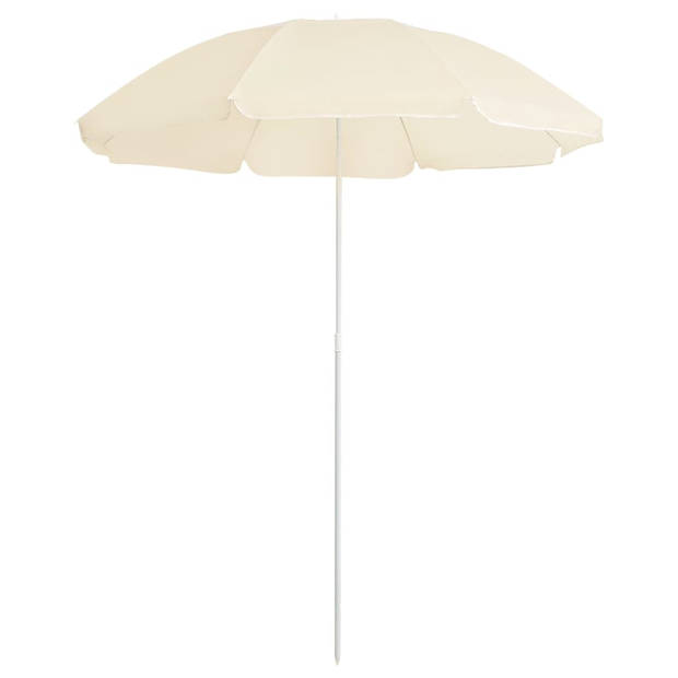 The Living Store Parasol Zand - 176.5 x 200 cm (ø x H) - Polyester - 8 stalen baleinen