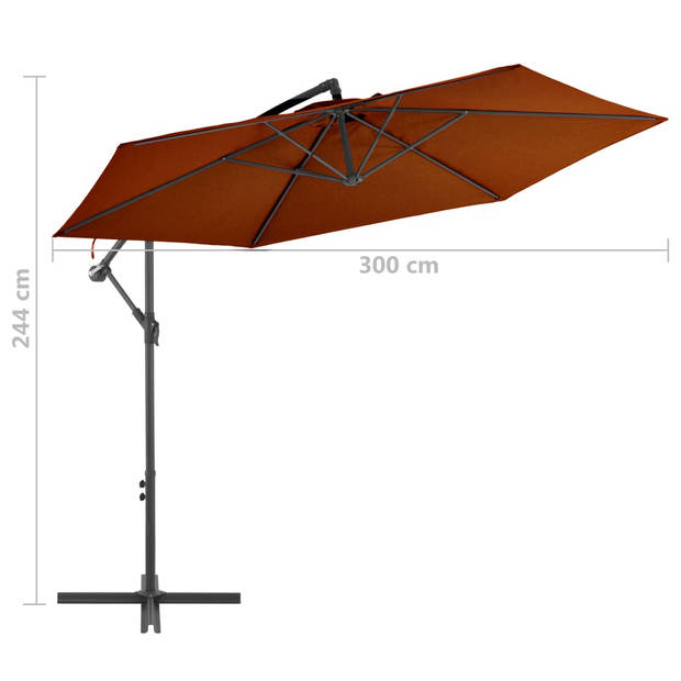 The Living Store Parasol Rechthoek - Terracotta - 300 x 244 cm - UV-beschermend polyester