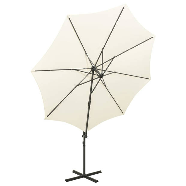 The Living Store Parasol LED 300x255 cm - Zand - Stof met PA-coating - Aluminium