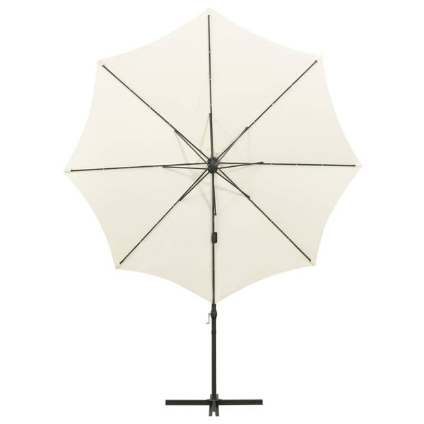 The Living Store Parasol LED 300x255 cm - Zand - Stof met PA-coating - Aluminium