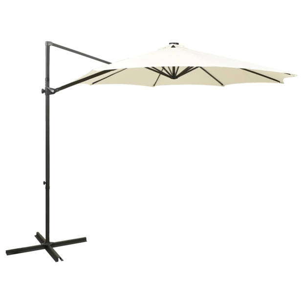 The Living Store Parasol LED 300x255 cm - Zand - Stof met PA-coating - Aluminium