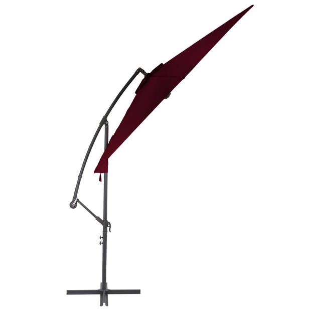 vidaXL Zweefparasol met aluminium paal 300 cm bordeauxrood