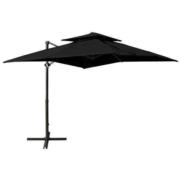 The Living Store Tuinparasol - The Living Store - Parasols - 250x250x254 cm - zwart