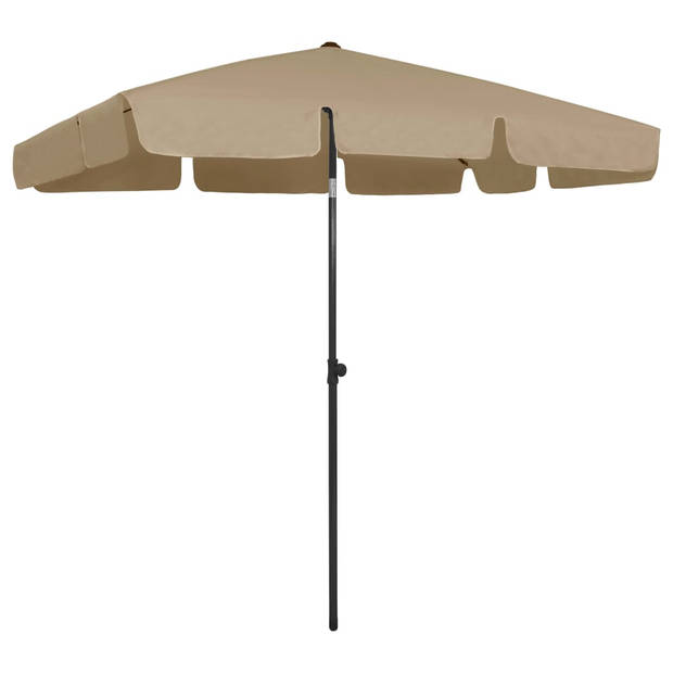 The Living Store Strandparasol - Polyester - 200 x 125 cm - Uv-bestendig - Taupe