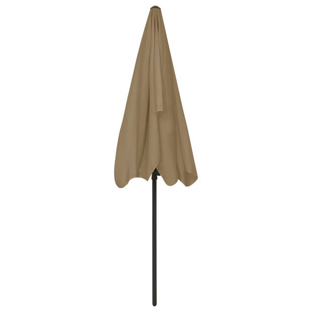 The Living Store Strandparasol - Polyester - 200 x 125 cm - Uv-bestendig - Taupe