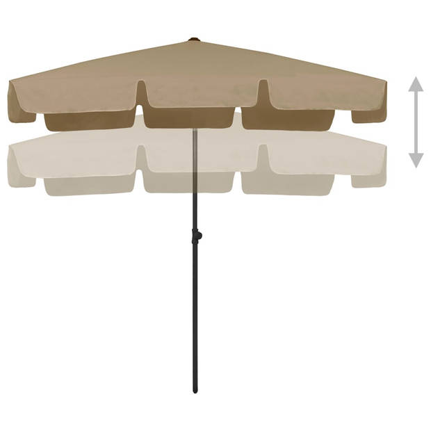 The Living Store Strandparasol - Polyester - 200 x 125 cm - Uv-bestendig - Taupe