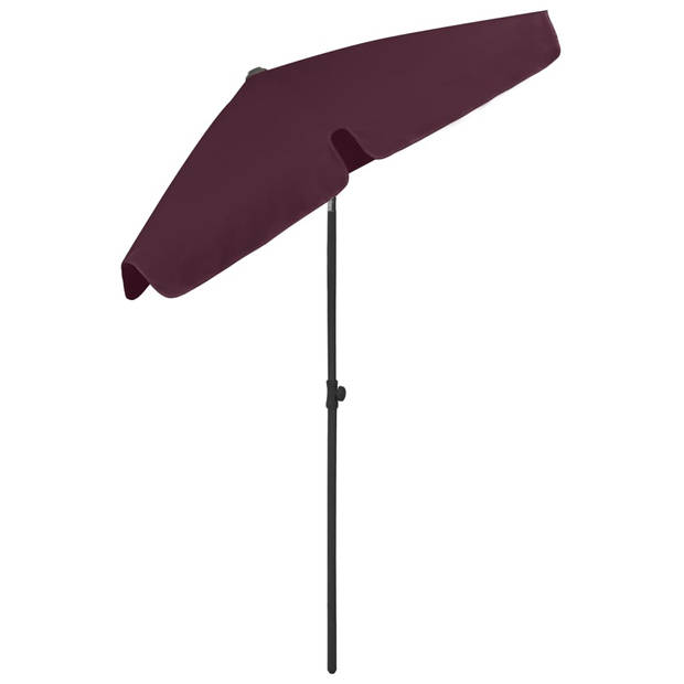 The Living Store Strandparasol - bordeauxrood - polyester - 232 cm - UV-beschermend