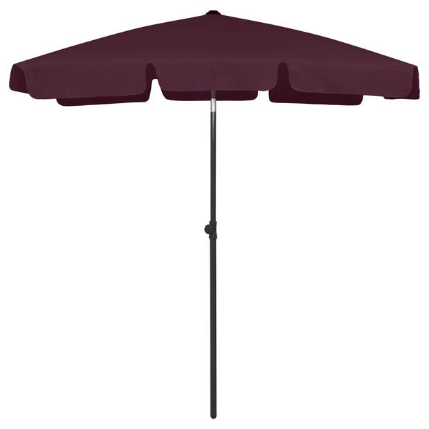 The Living Store Strandparasol - bordeauxrood - polyester - 232 cm - UV-beschermend