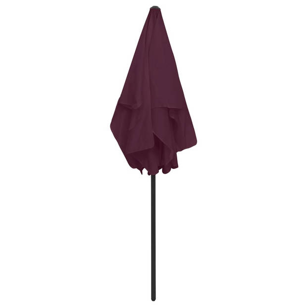 The Living Store Strandparasol - bordeauxrood - polyester - 232 cm - UV-beschermend