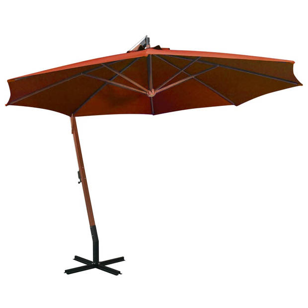 The Living Store Zweefparasol - Terracotta - 350 cm - UV-bestendig