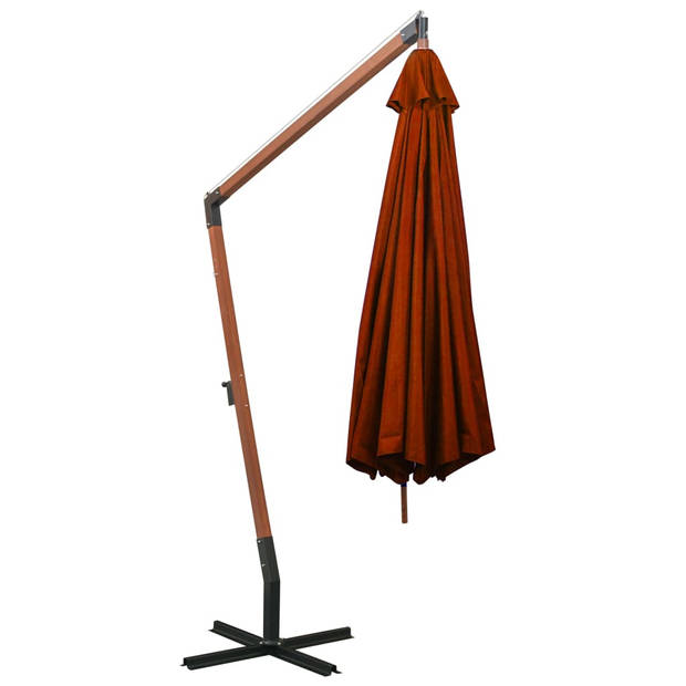 The Living Store Zweefparasol - Terracotta - 350 cm - UV-bestendig