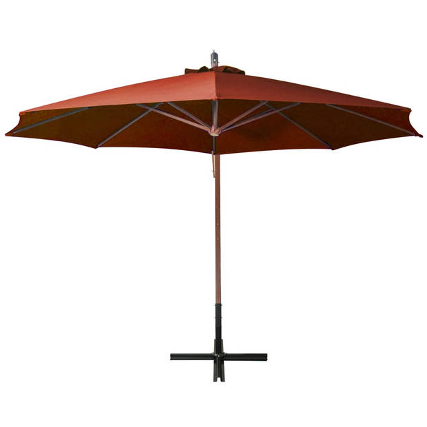 The Living Store Zweefparasol - Terracotta - 350 cm - UV-bestendig