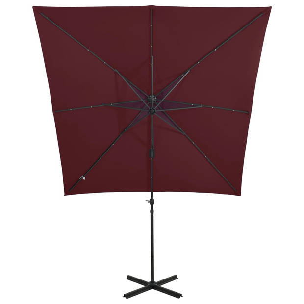 The Living Store Parasol Tuin LED 250x230 cm - Bordeuxrood