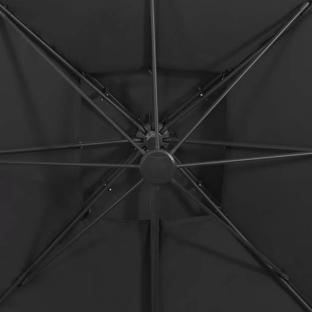 vidaXL Zweefparasol met dubbel dak 300x300 cm zwart