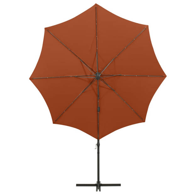 The Living Store Tuinparasol Terracotta - LED-verlichting - 300 x 255 cm - Aluminium