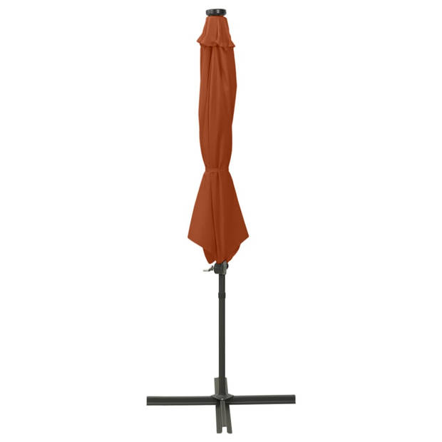 The Living Store Tuinparasol Terracotta - LED-verlichting - 300 x 255 cm - Aluminium