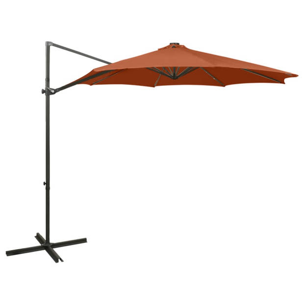 The Living Store Tuinparasol Terracotta - LED-verlichting - 300 x 255 cm - Aluminium