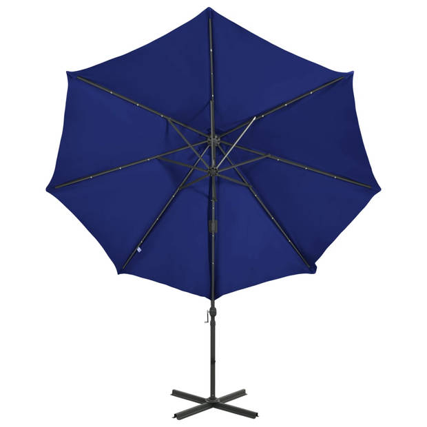 The Living Store Tuinparasol - LED-Verlichting - 300 x 238 cm - Azuurblauw