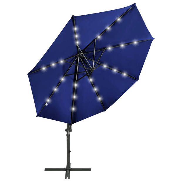 The Living Store Tuinparasol - LED-Verlichting - 300 x 238 cm - Azuurblauw