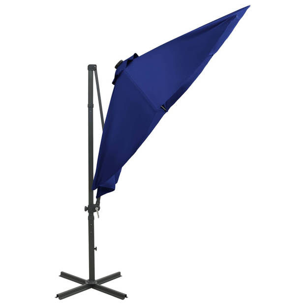 The Living Store Tuinparasol - LED-Verlichting - 300 x 238 cm - Azuurblauw