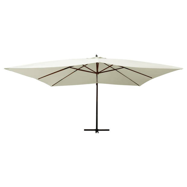 The Living Store Zweefparasol - Praktisch - Tuinmeubelen - Afmeting- 400 x 300 cm - Kleur- Zandwit