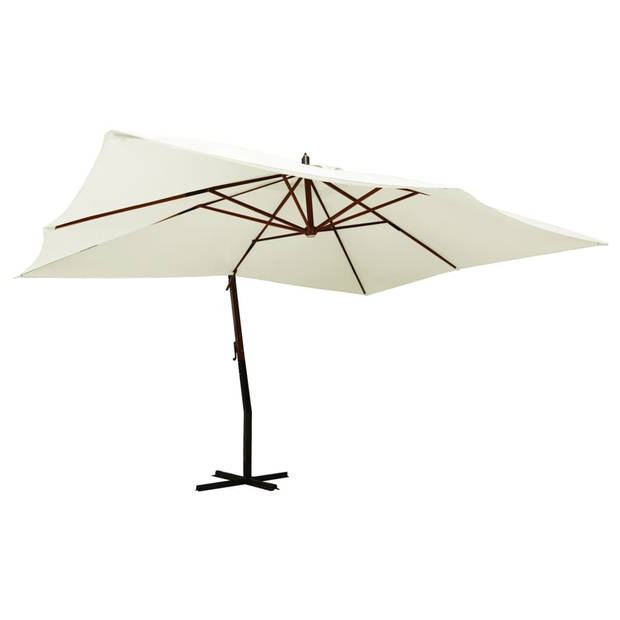 The Living Store Zweefparasol - Praktisch - Tuinmeubelen - Afmeting- 400 x 300 cm - Kleur- Zandwit