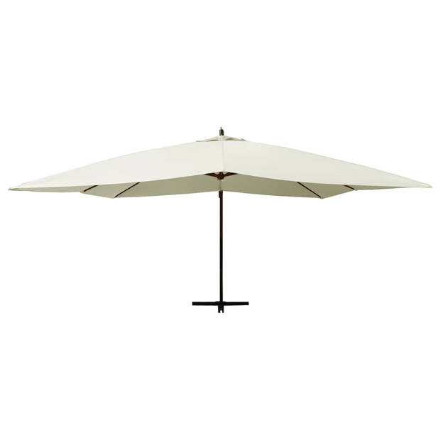 The Living Store Zweefparasol - Praktisch - Tuinmeubelen - Afmeting- 400 x 300 cm - Kleur- Zandwit