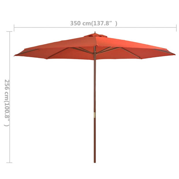 The Living Store Parasol - Luxe - Terracotta - 350 x 256 cm - UV-beschermend