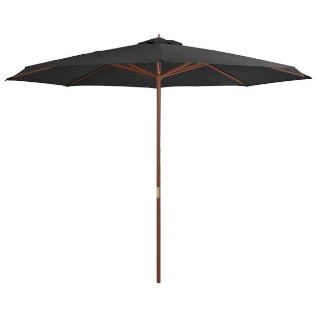 The Living Store Tuinparasol - 350 x 256 cm - Antraciet - UV-beschermend polyester