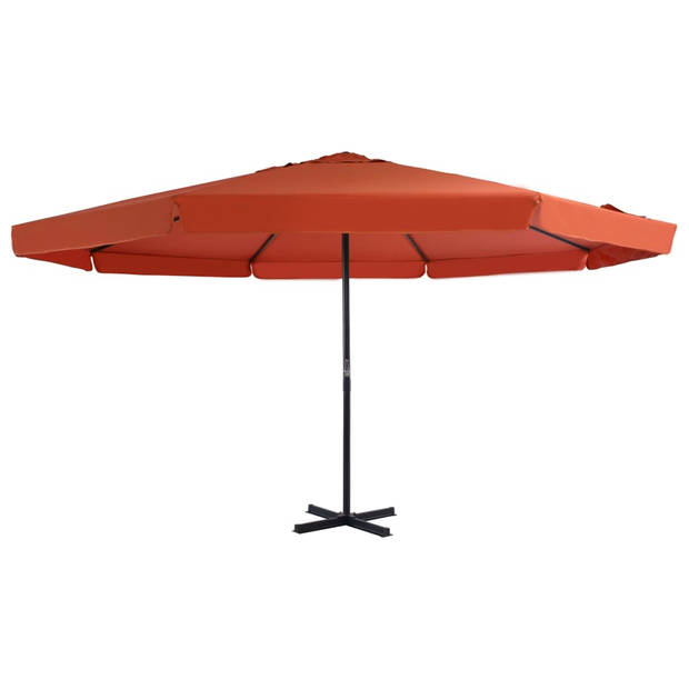 The Living Store tuinparasol - Terracotta - 500 x 385 cm - UV-beschermend - Aluminium paal - 8 baleinen