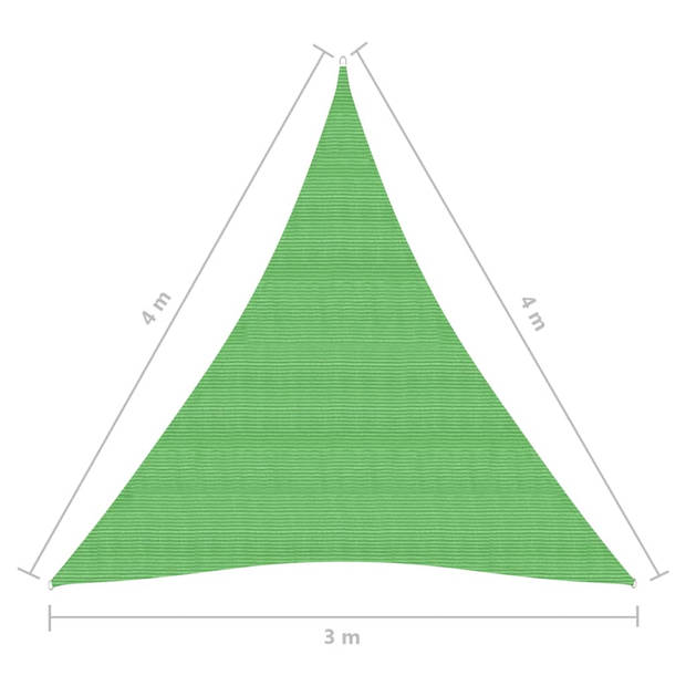 vidaXL Zonnezeil 160 g/m² 3x4x4 m HDPE lichtgroen