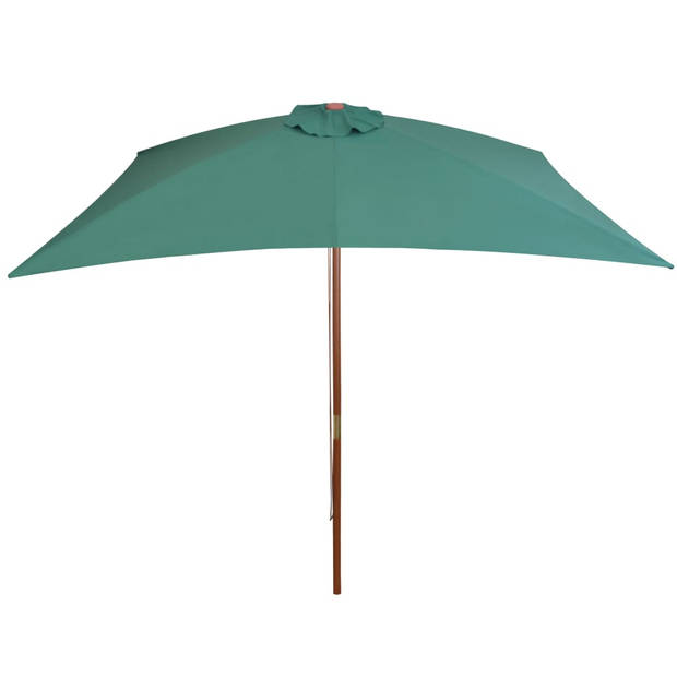 The Living Store Parasol Groen - 200 x 300 cm - Hardhouten Frame - UV-bestendig Polyester