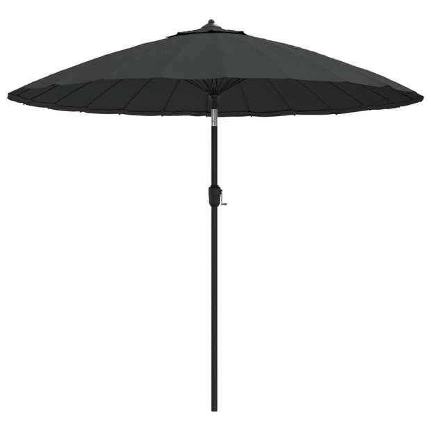 The Living Store Tuinparasol Antraciet 270 x 246 cm (ø x H) - UV-beschermend polyester - Aluminium paal - Met