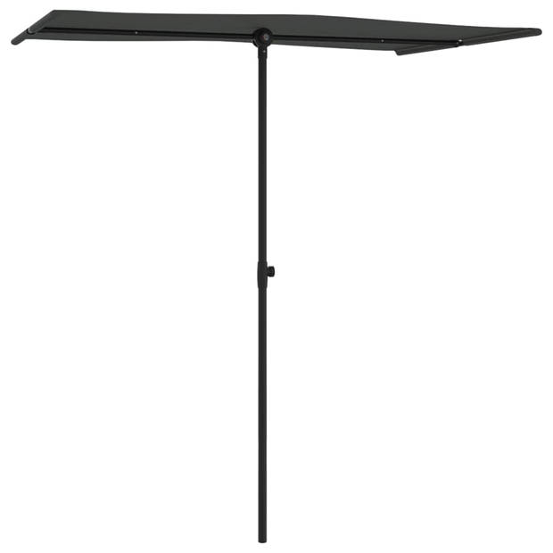 The Living Store Tuinparasol - Polyester - 180 x 110 x 208 cm - Draaibaar - Antraciet