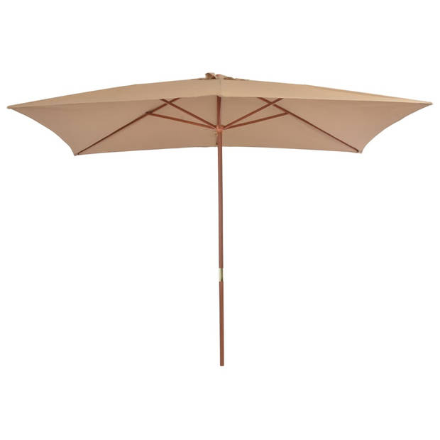 The Living Store Houten parasol - 200 x 300 x 250 cm - taupe